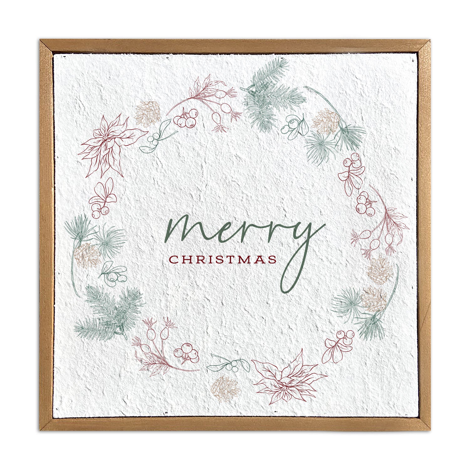 Merry Christmas Wreath 10x10 Pulp Paper