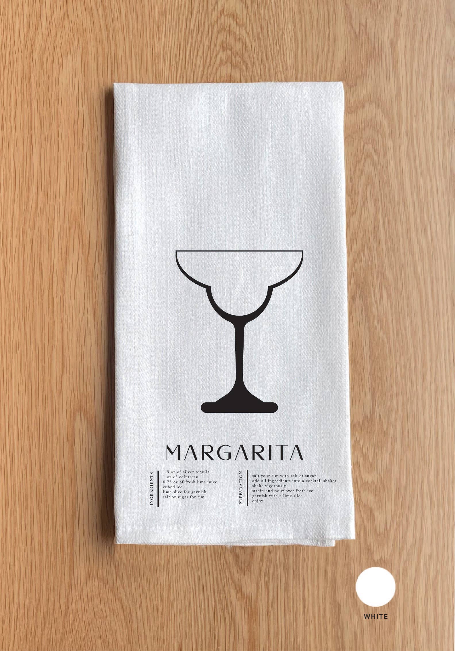 Margarita White Kitchen Towel