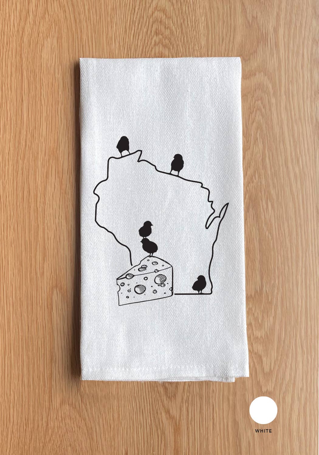 Wisconsin Chick White Kitchen Towel