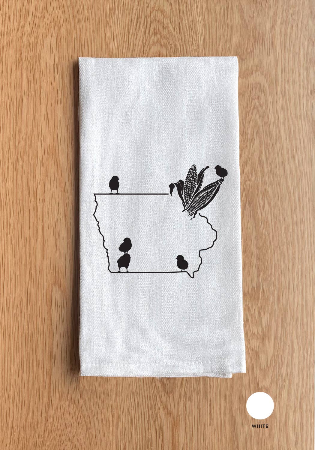 Iowa Chick White Kitchen Towel