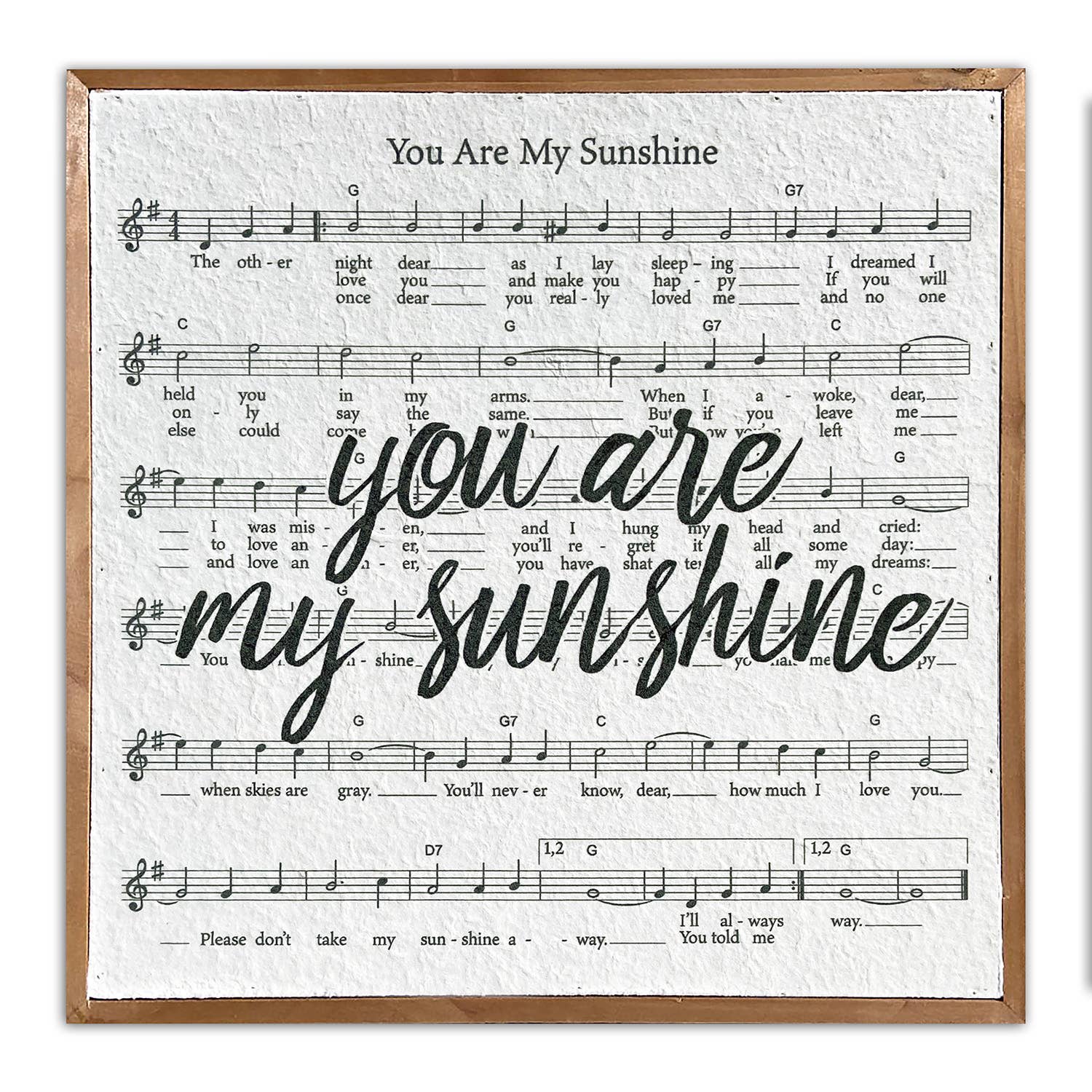 You are my Sunshine 14x14 Pulp Paper Wall Decor