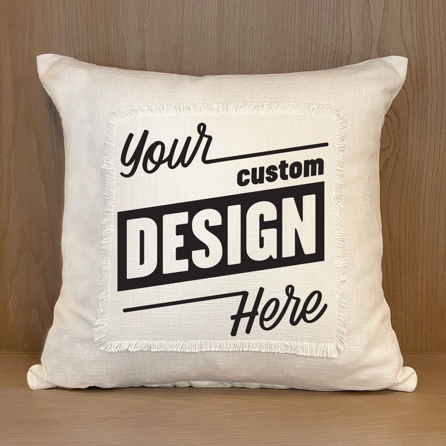 Custom Design / Natural or Grey Pillow Cover
