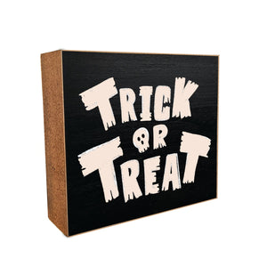 Trick or Treat Decorative Wooden Block