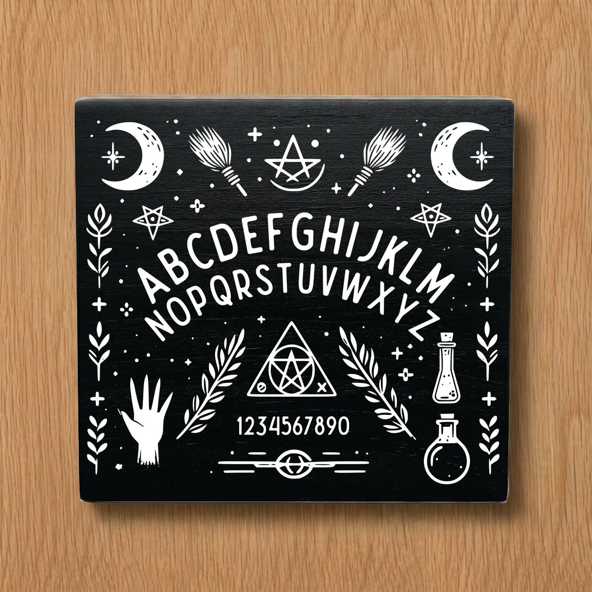 Ouija Board Halloween Decorative Wooden Block