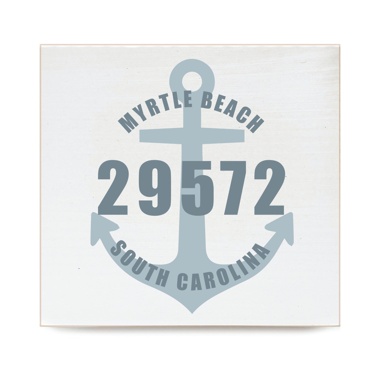 Personalized Anchor City and Zip Code Decorative Wooden Block