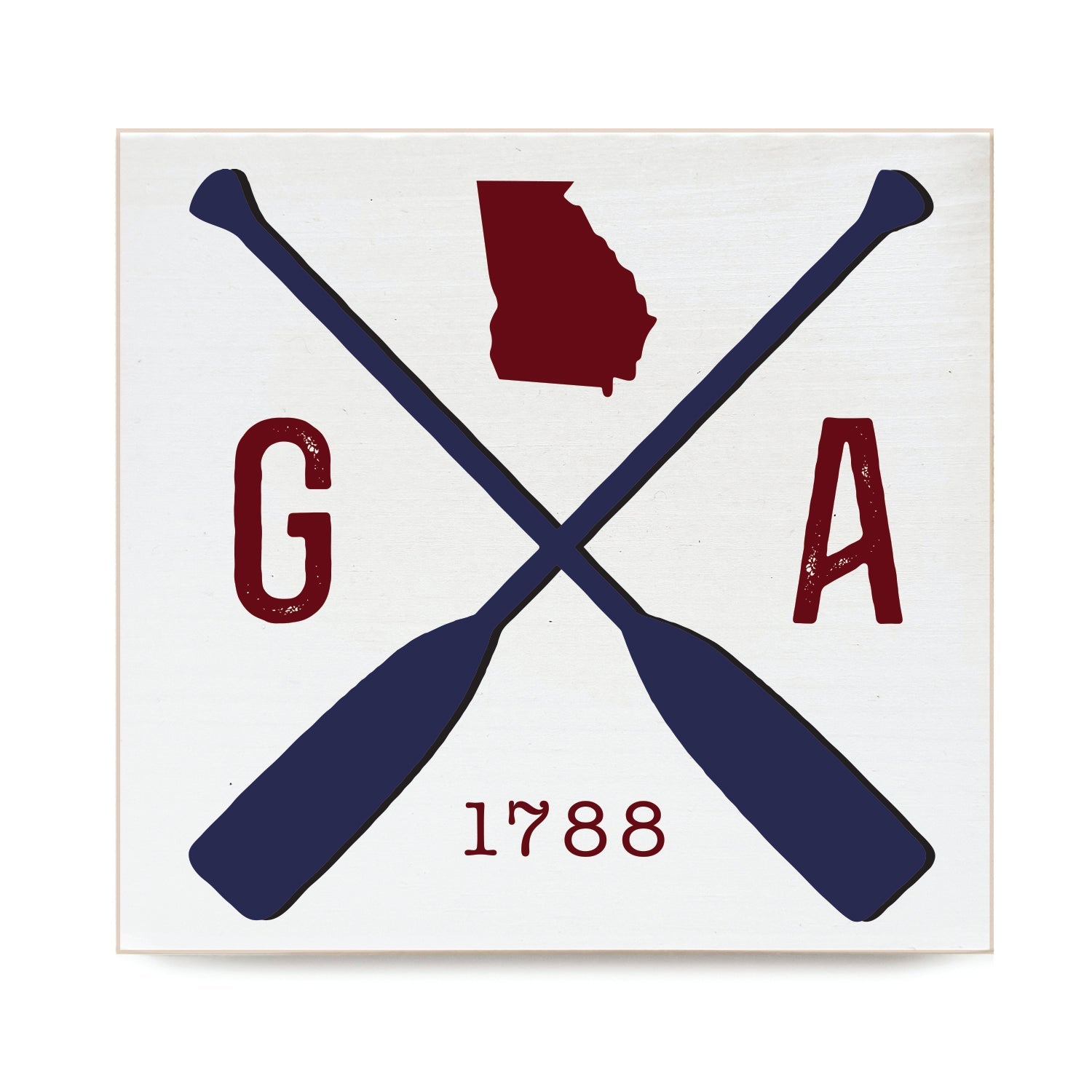 Personalized Paddle State Decorative Wooden Block