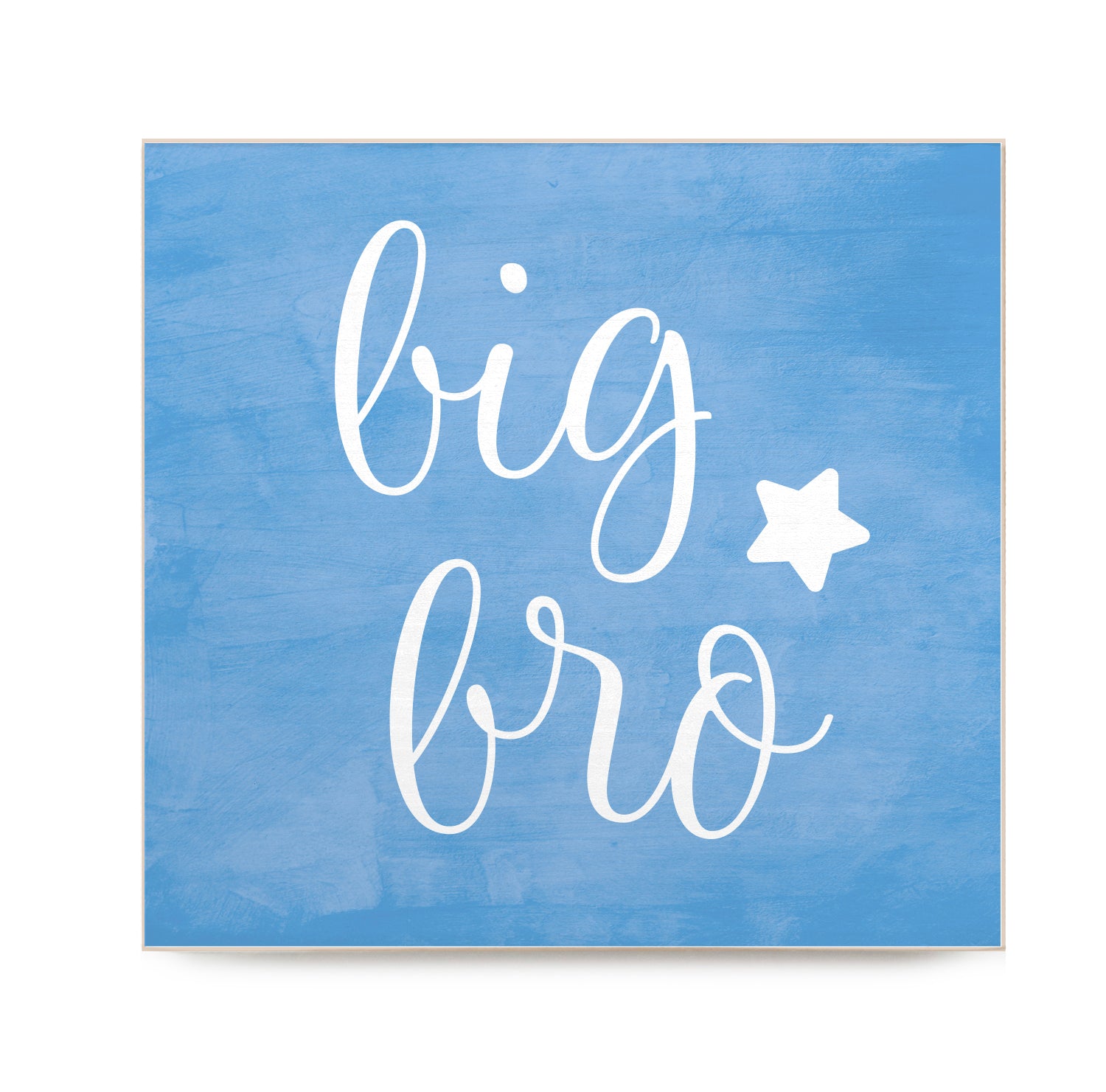 Big Bro with Blue Watercolor Decorative Wooden Block
