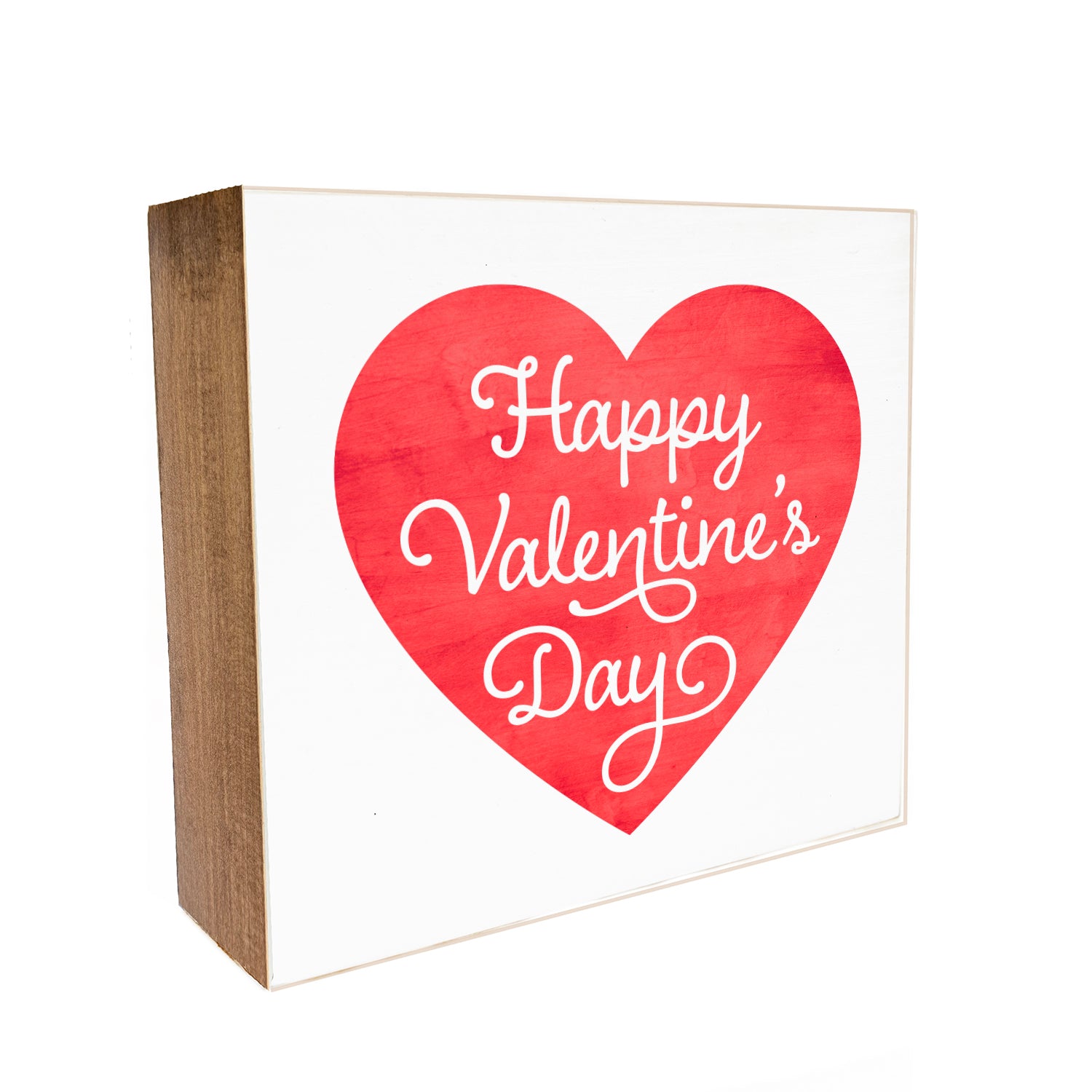 Happy Valentines Day Decorative Wooden Block