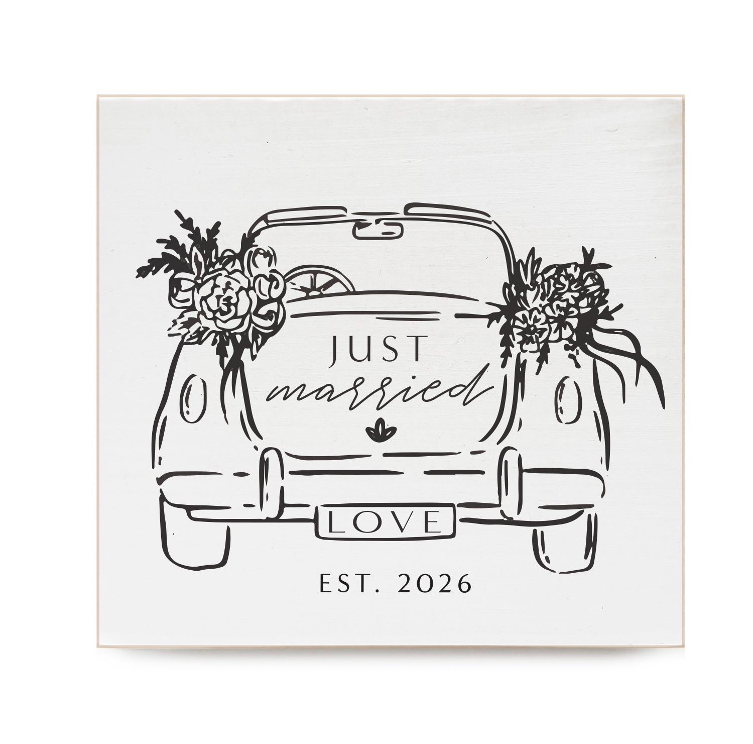 Just married 2026 Decorative Wooden Block