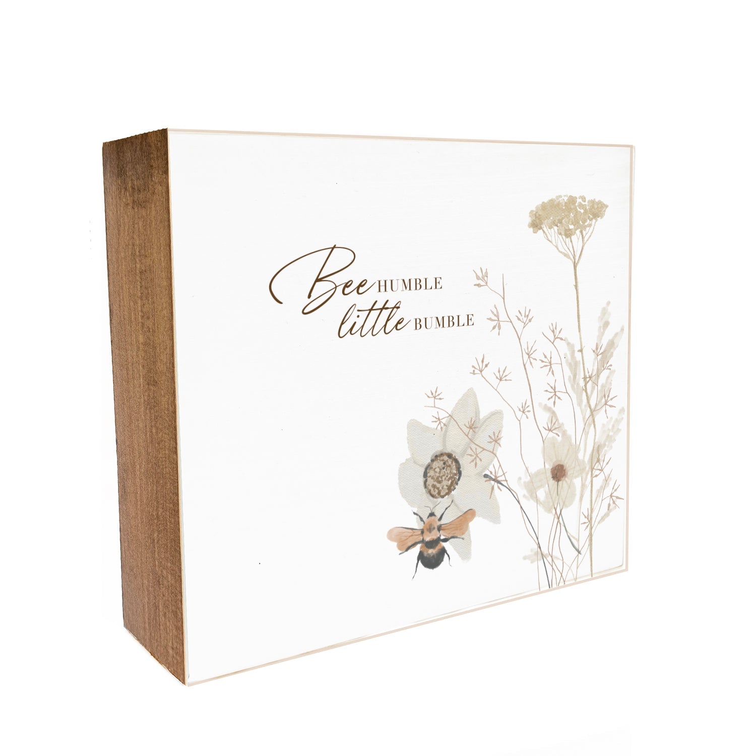 Bee Humble Little Bumble Decorative Wooden Block