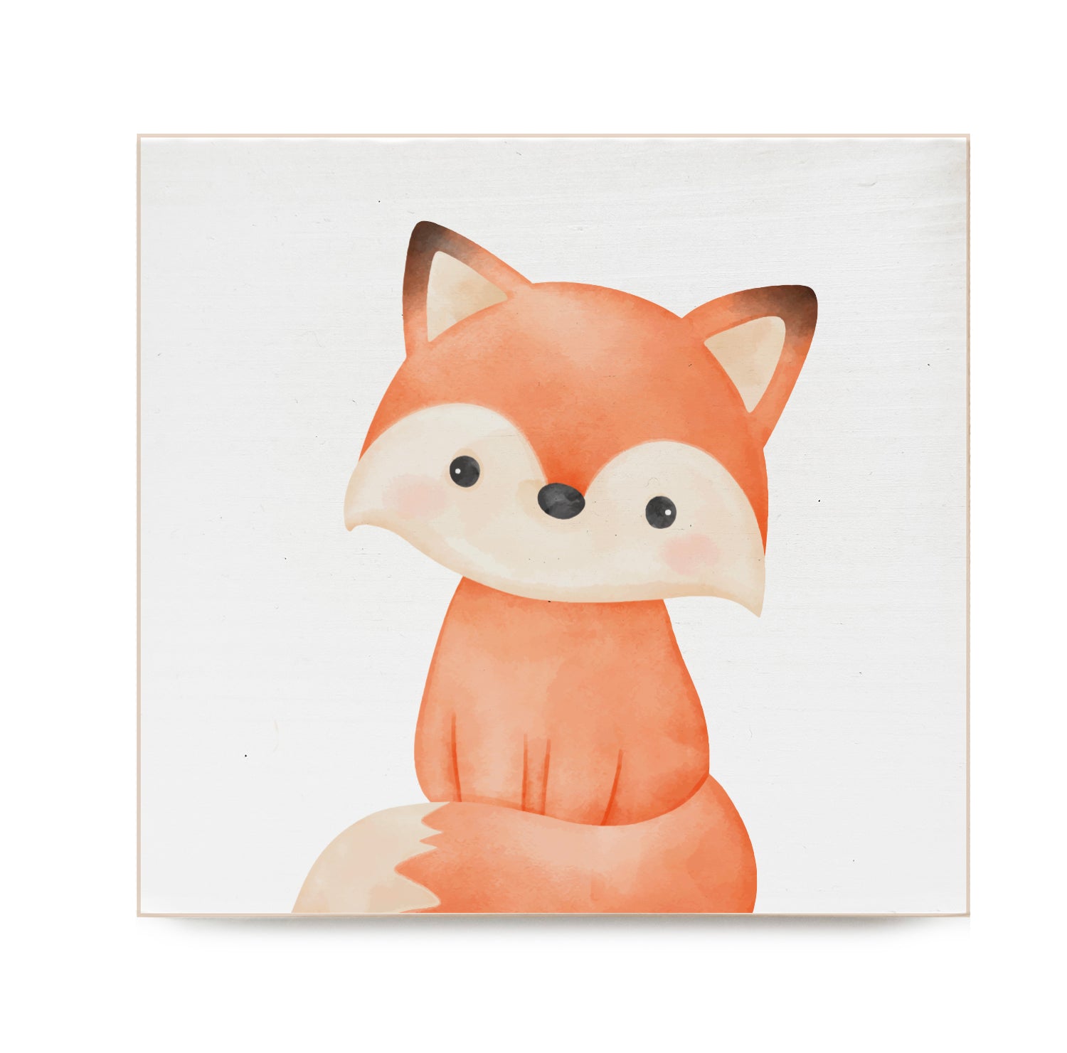 Fox Kids Decorative Wooden Block