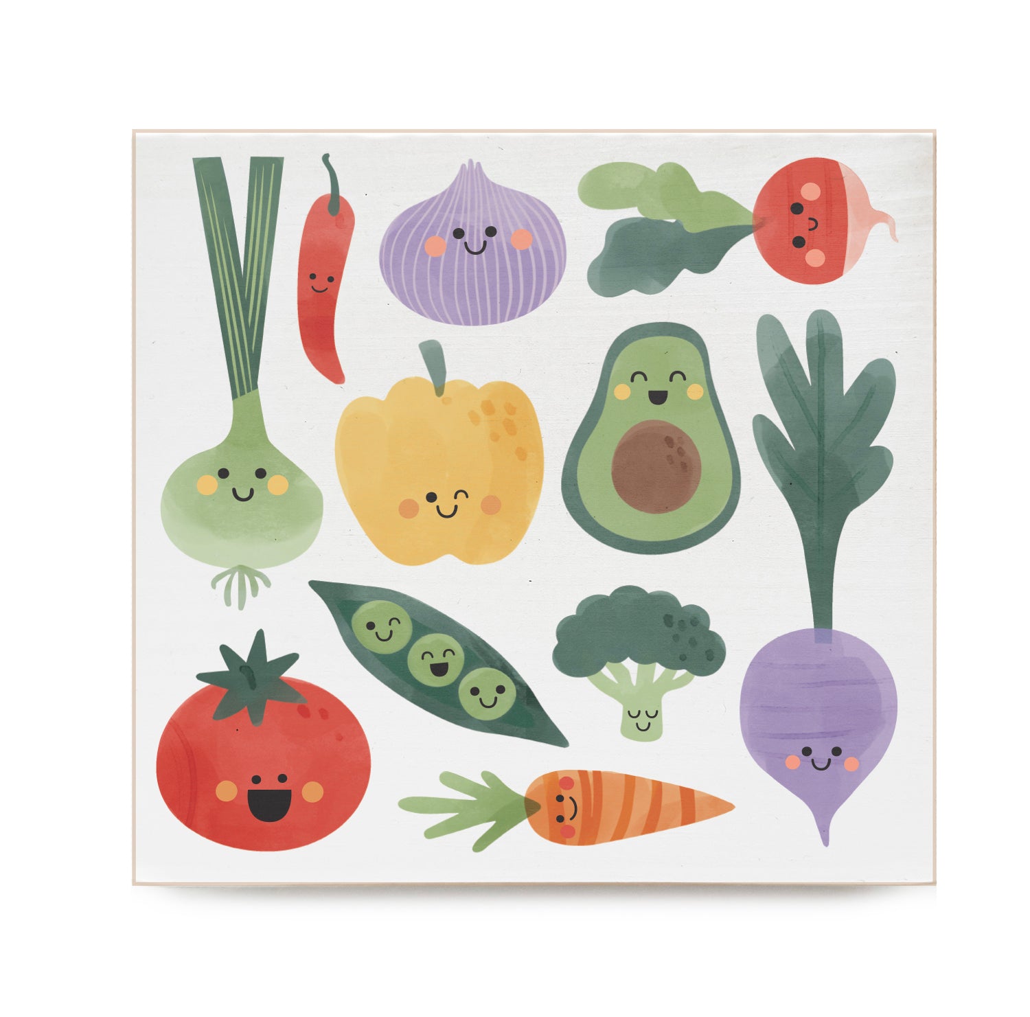 Veggie Kids Decorative Wooden Block