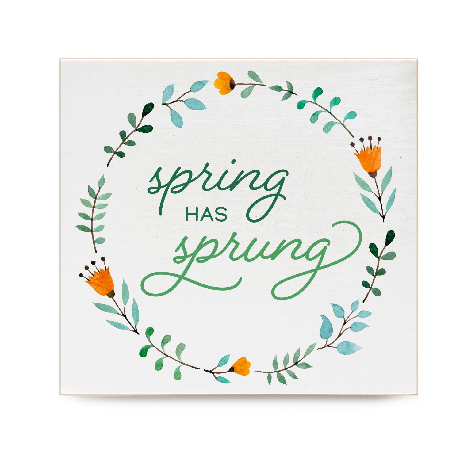 Spring Decorative Wood Block