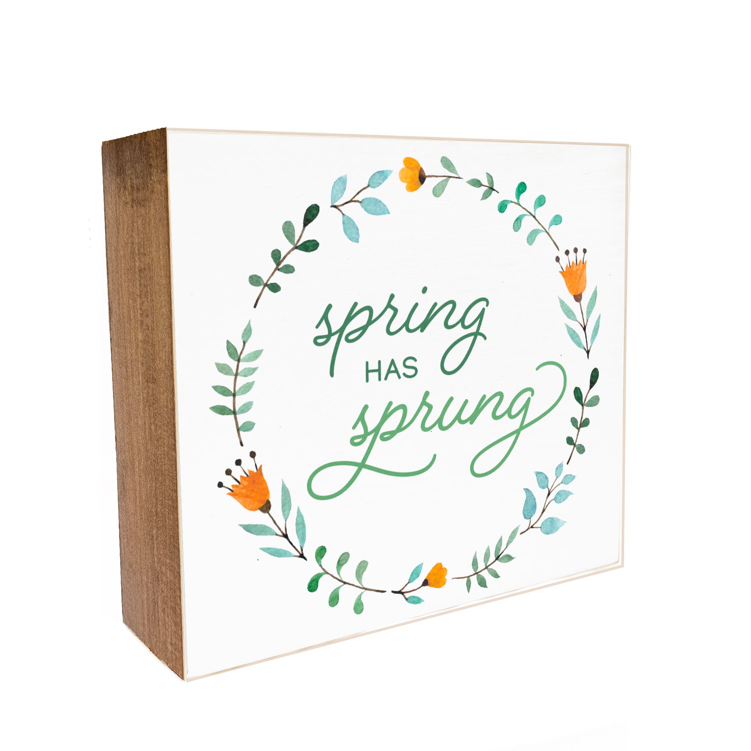 Spring Decorative Wood Block