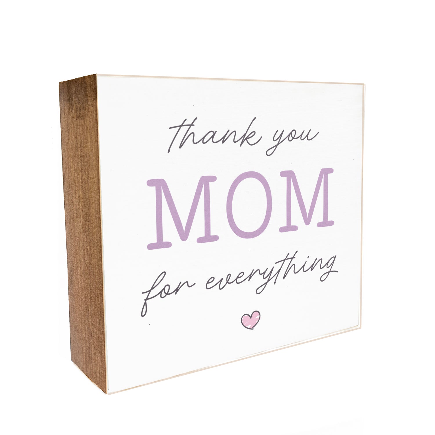 Thank you Mom Decorative Wood Block