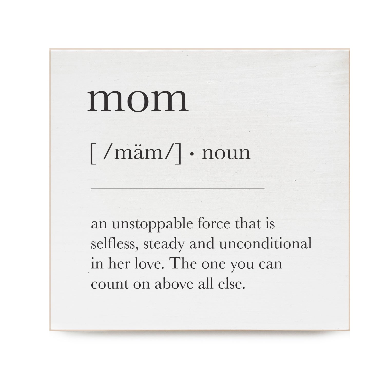 Mom Definition Decorative Wood Block