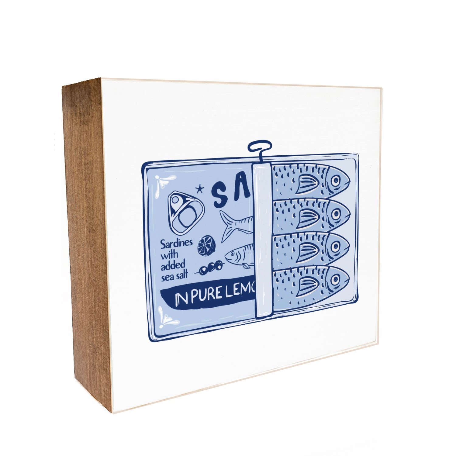 Italia Sardines Decorative Wooden Block