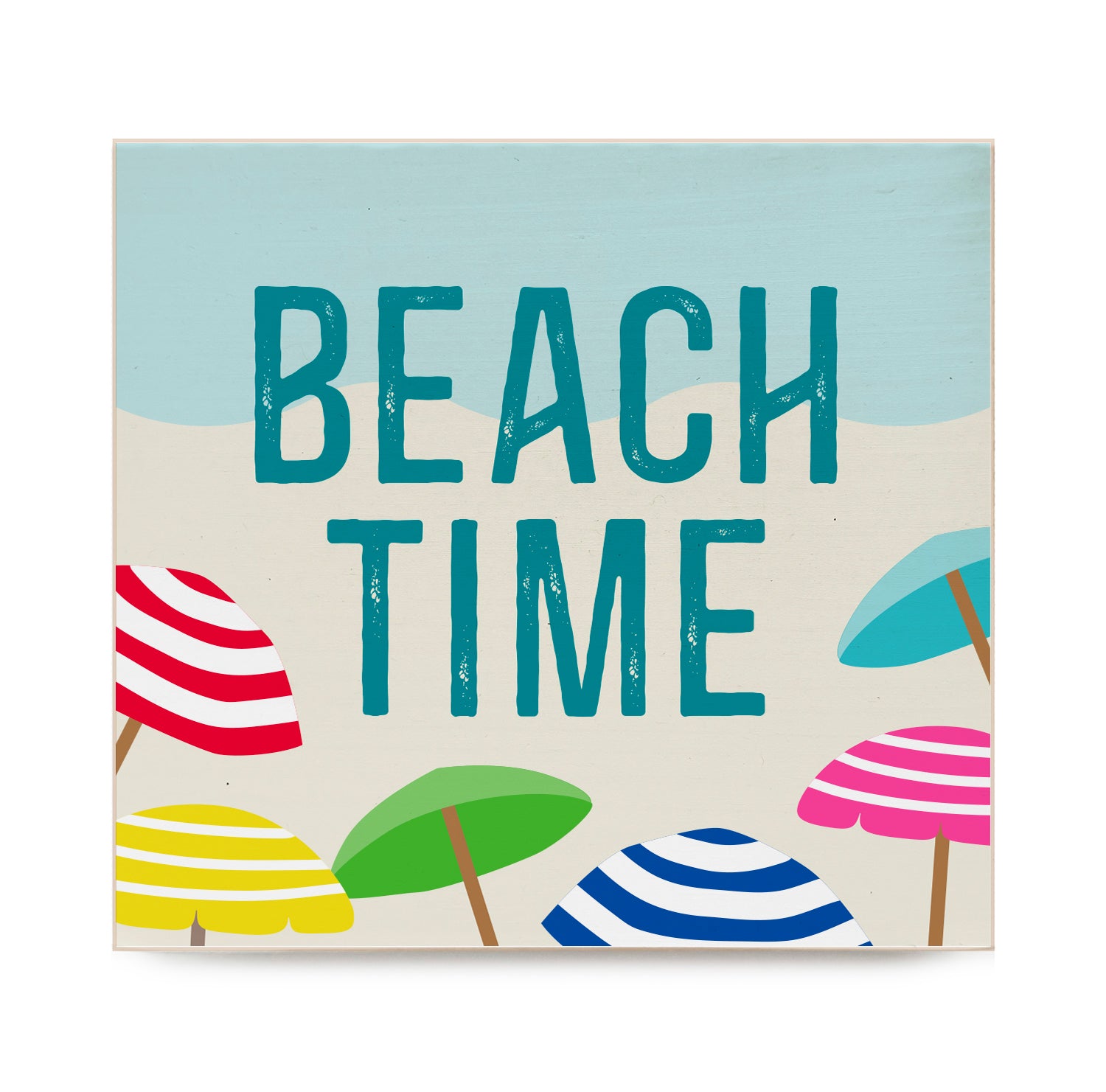 Beach Time Decorative Wooden Block