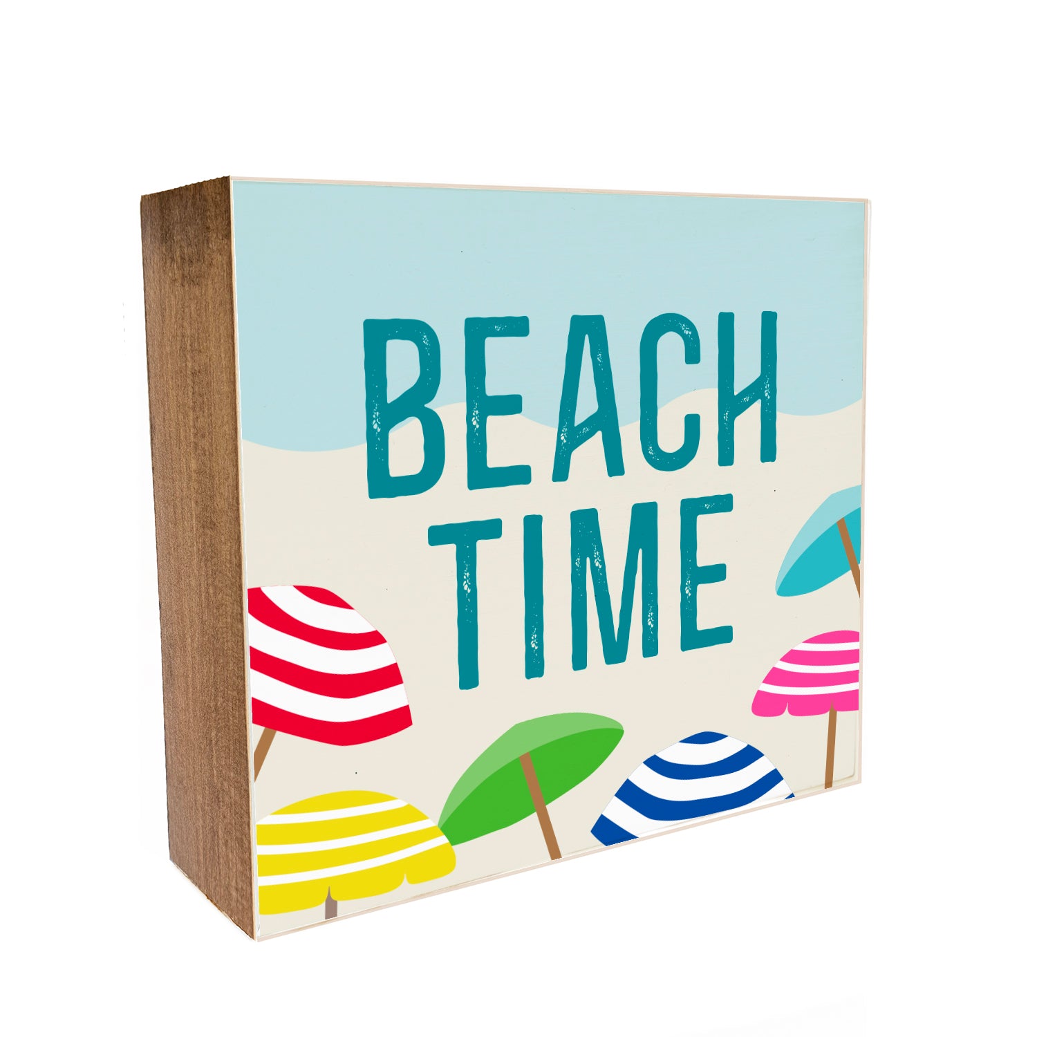 Beach Time Decorative Wooden Block