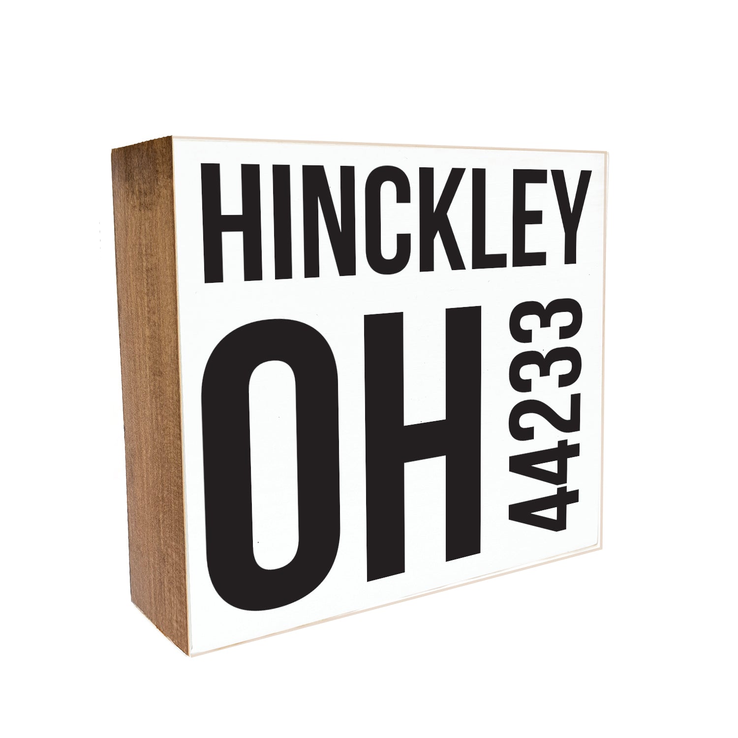 Personalized Location and Zipcode Decorative Wooden Block