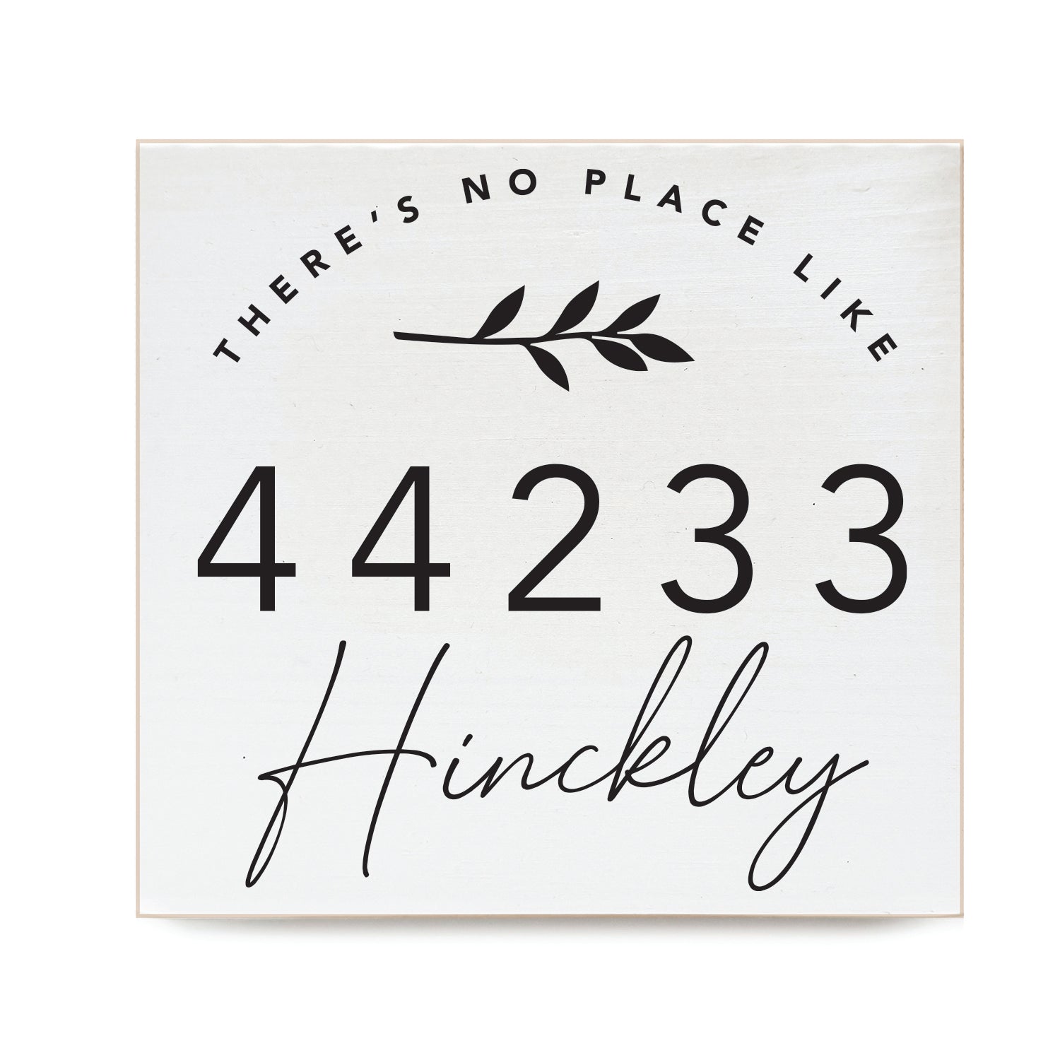 Personalized There's No Place Like Home White Decorative Wooden Block