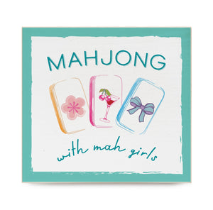 Mahjong with mah girls! Decorative Wooden Block