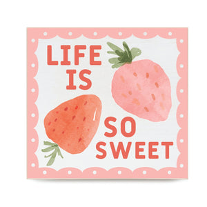 Sweet Summertime Strawberries Decorative Wooden Blocks
