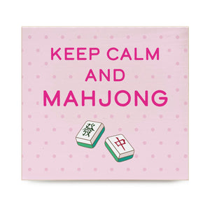 Keep Calm and Mahjong Decorative Wooden Block