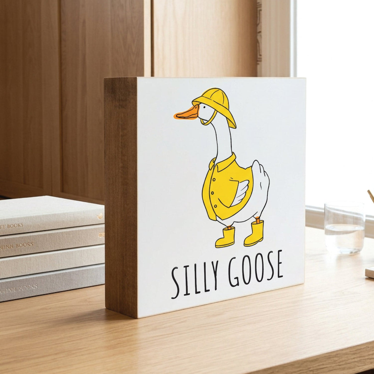 Silly Goose Porch Goose Decorative Wooden Block