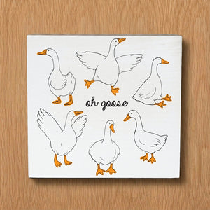Oh Goose Porch Goose Decorative Wooden Block