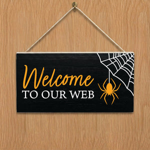 Welcome to Our Web Halloween Door Hang