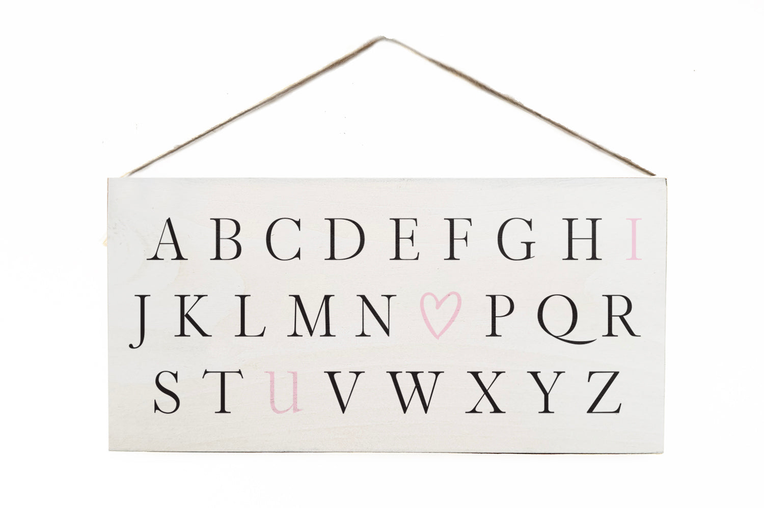 Alphabet I love you (pink) Wooden Door Hang