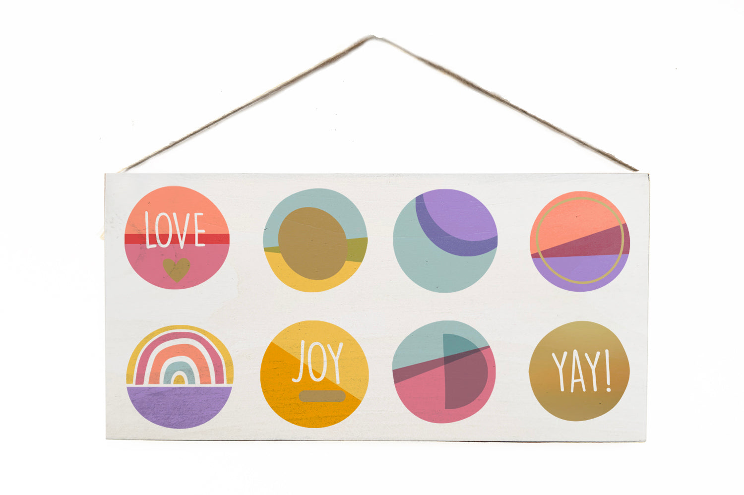 Love Joy Yay! Circles Wooden Door Hang