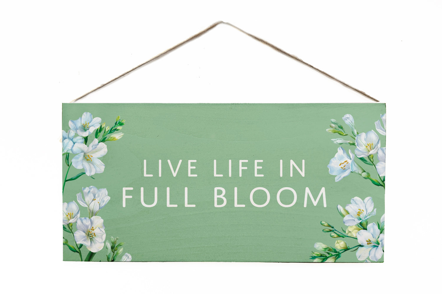Live Life in Full Bloom Wooden Door Hang