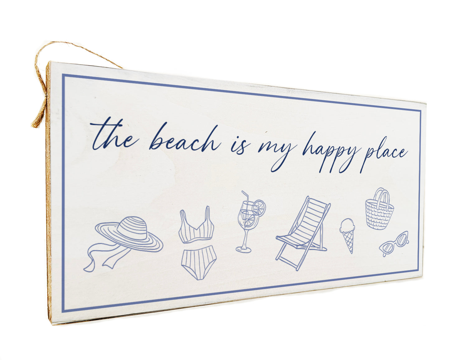 Italia The beach is my happy place Door Hang