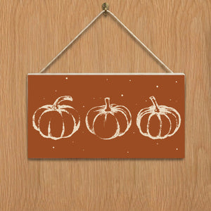 Three Pumpkins Fall Door Hang