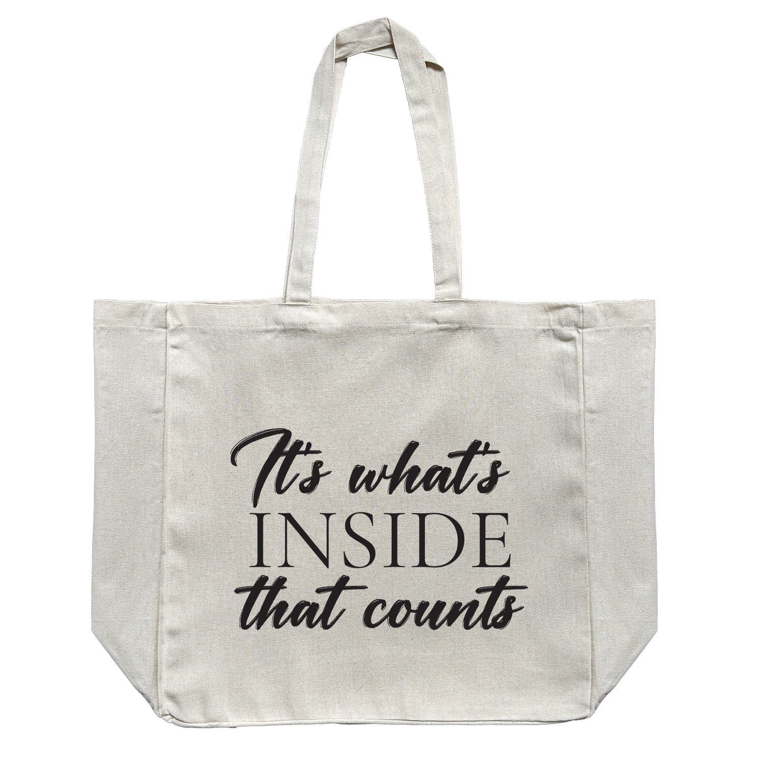 It's what's inside that counts // Large Natural Tote Bag