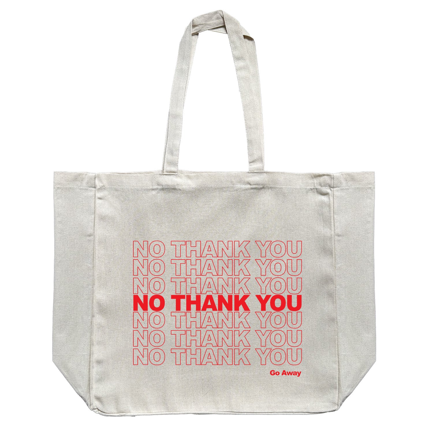 No Thank you // Large Natural Tote Bag