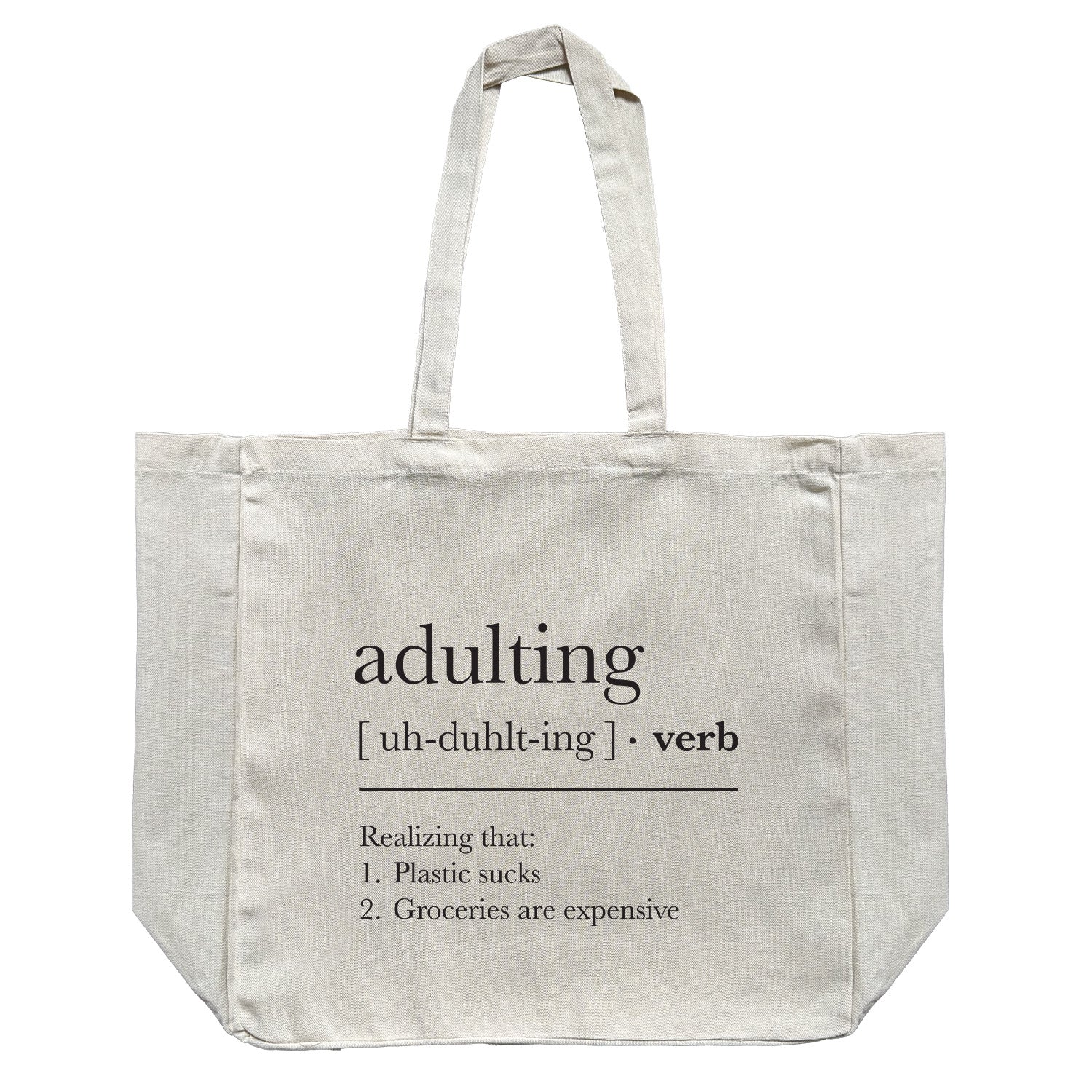 Adulting Definition // Large Natural Tote Bag