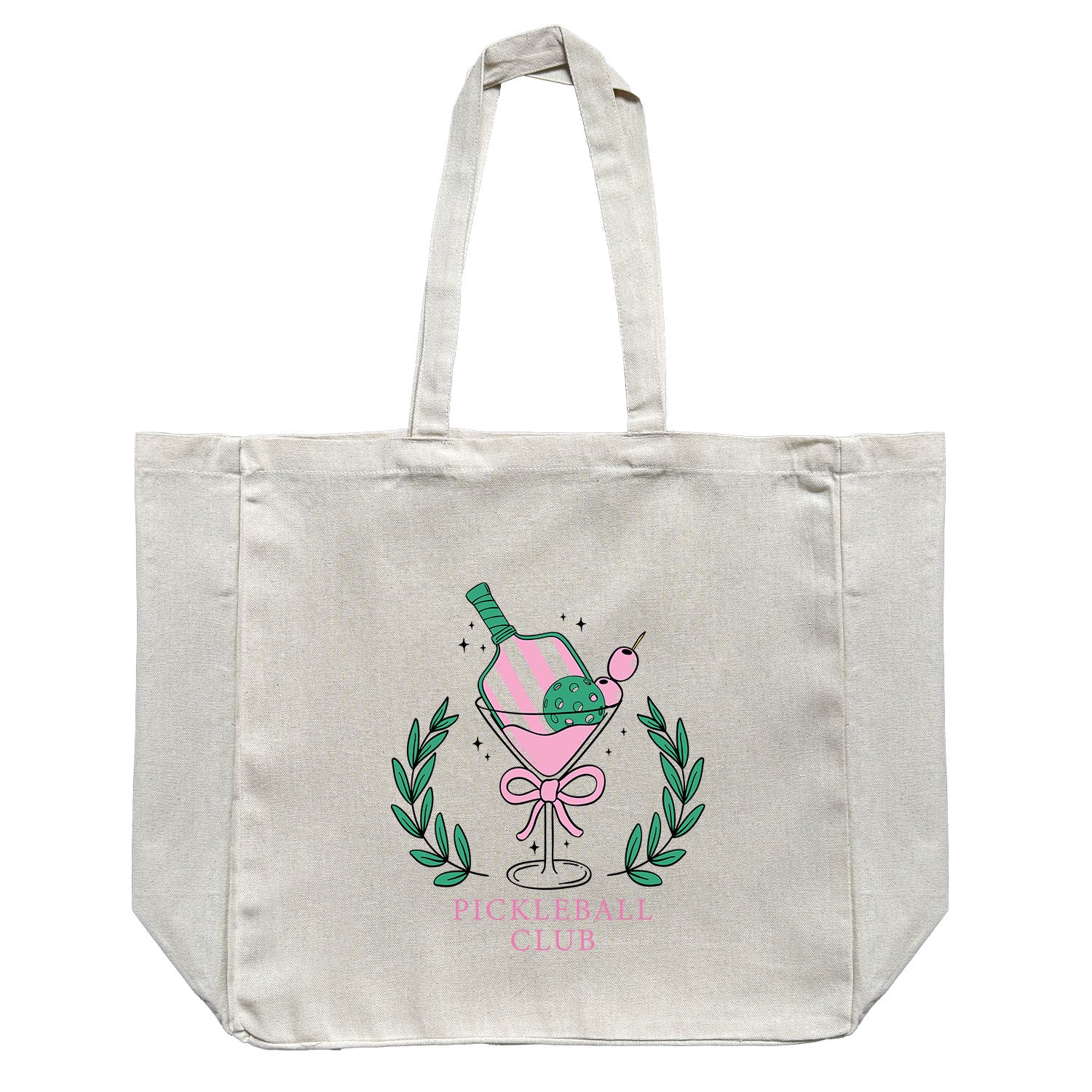 Pickleball Club // Large Natural Tote Bag