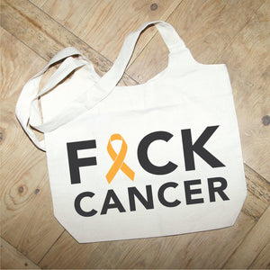 Fuck Cancer Ribbon Tote Bag - Gold