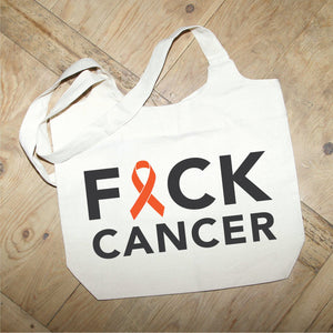 Fuck Cancer Ribbon Tote Bag - Orange