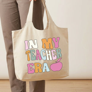 In my Teacher Era (Pastel) MS Natural Tote Bag