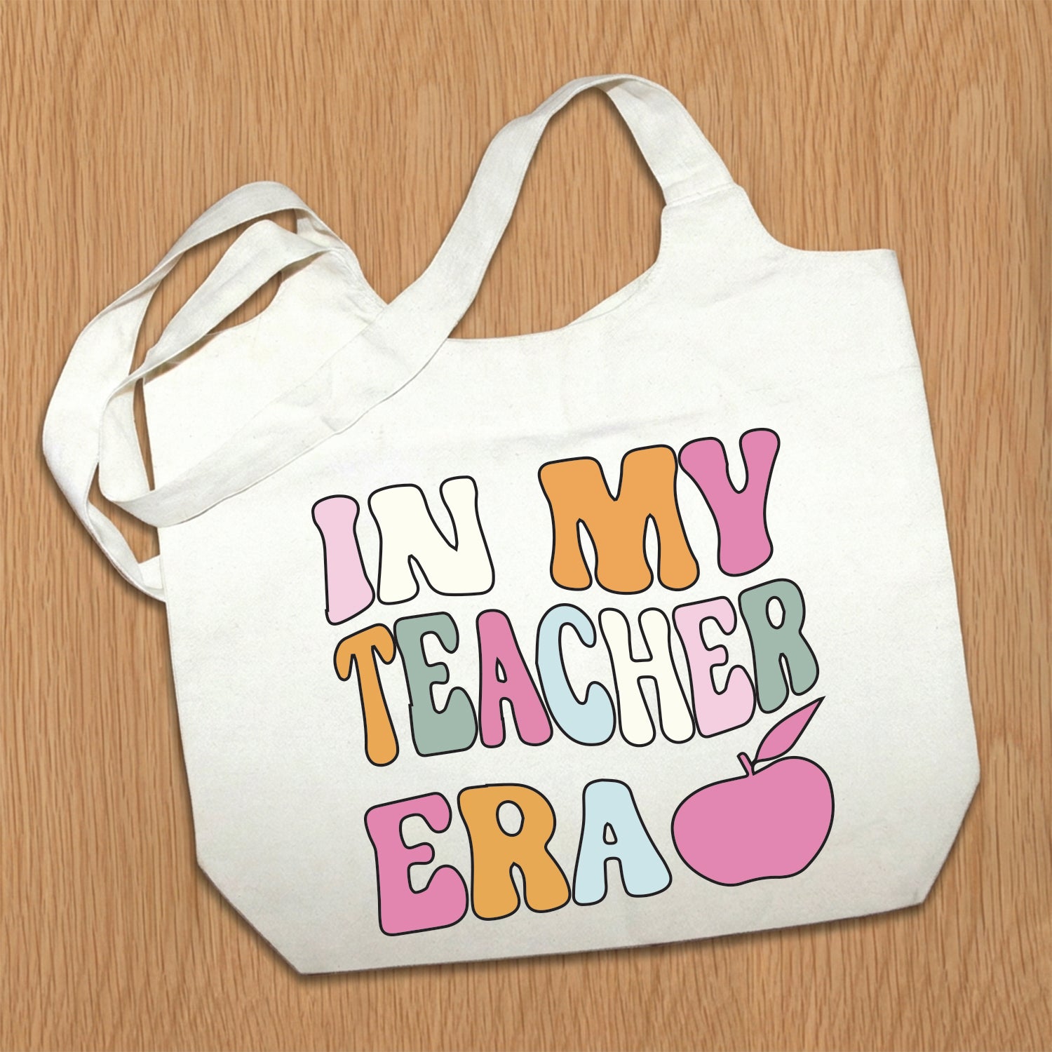 In my Teacher Era (Pastel) MS Natural Tote Bag