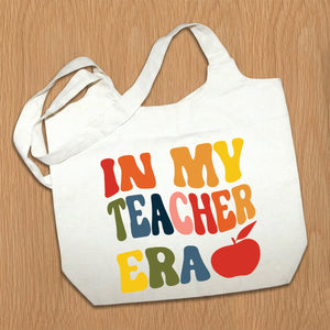 In my Teacher Era (Rainbow) MS Natural Tote Bag