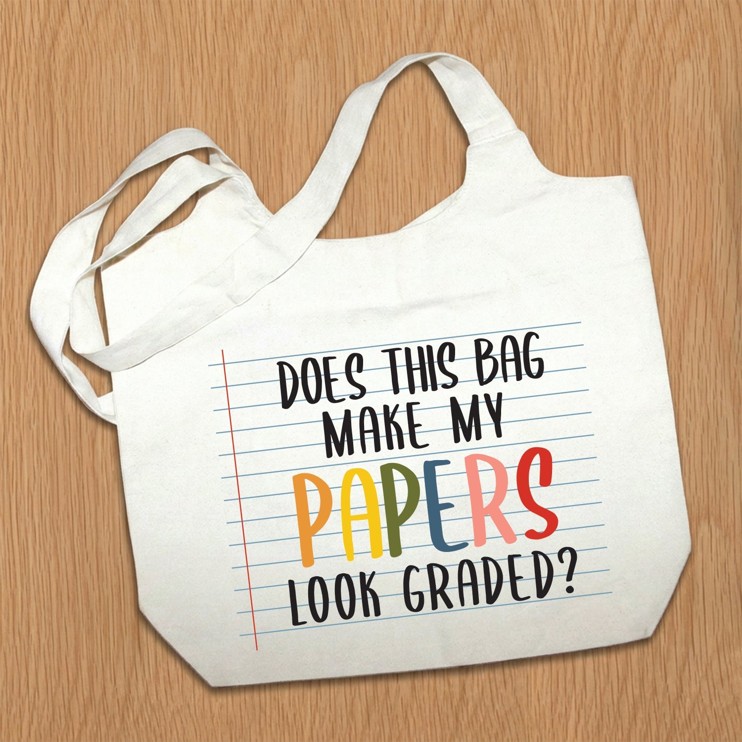 Does this Bag make my papers look graded? MS Natural Tote Bag