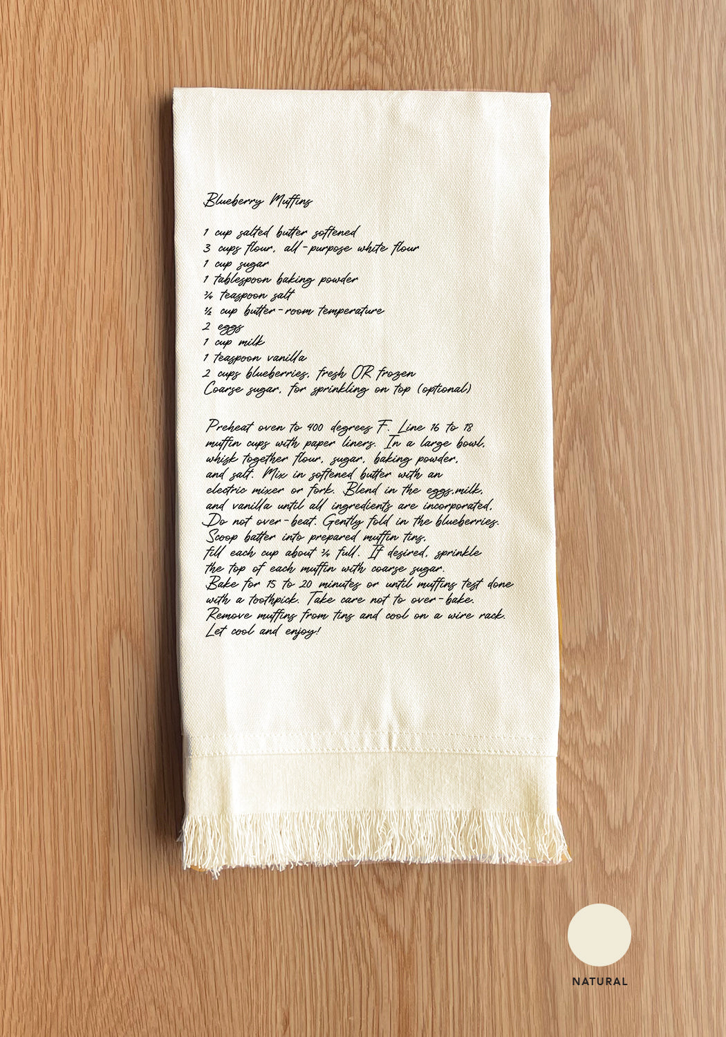 Blueberry Muffin Recipe Kitchen Towel