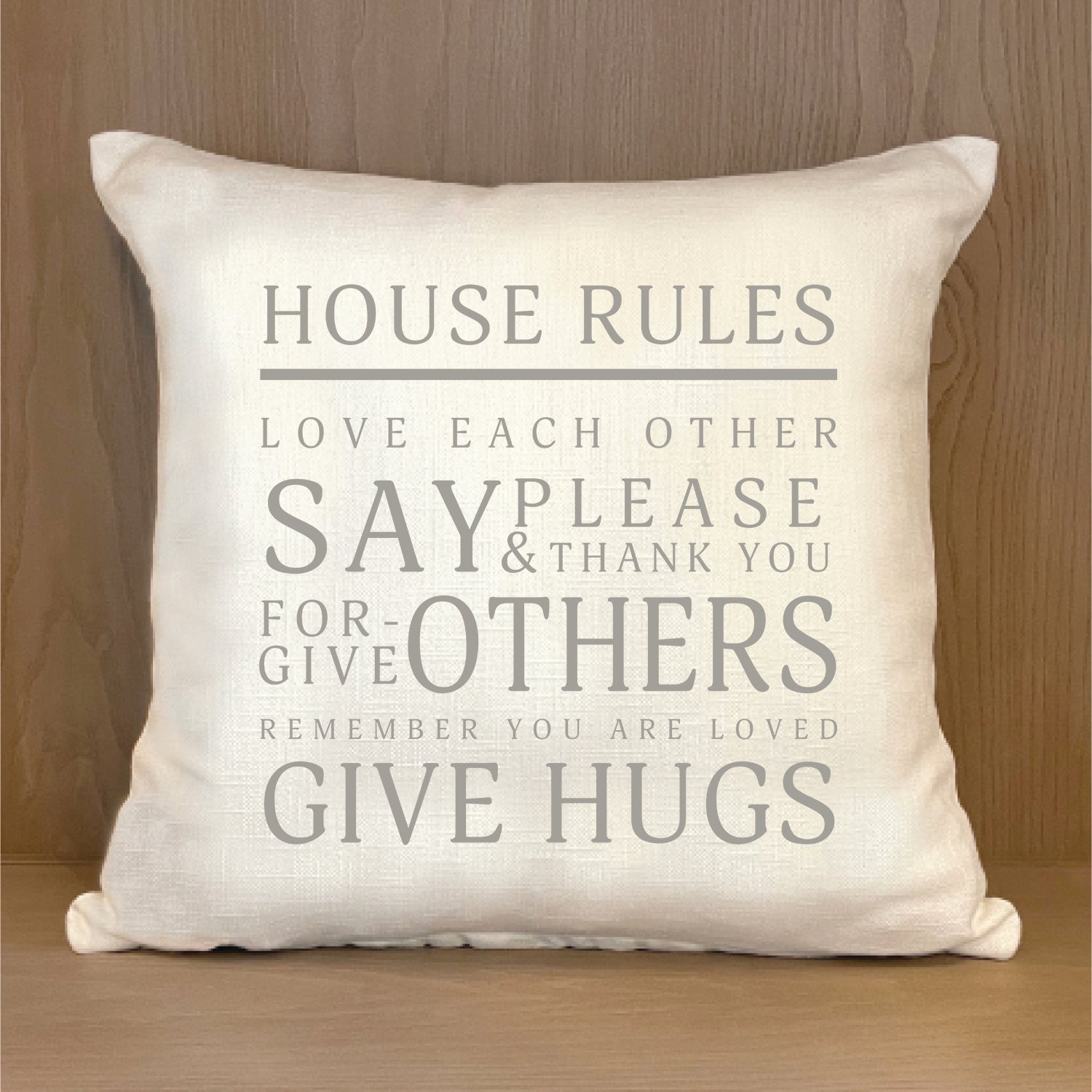House Rules 18x18 Natural Pillow Shell