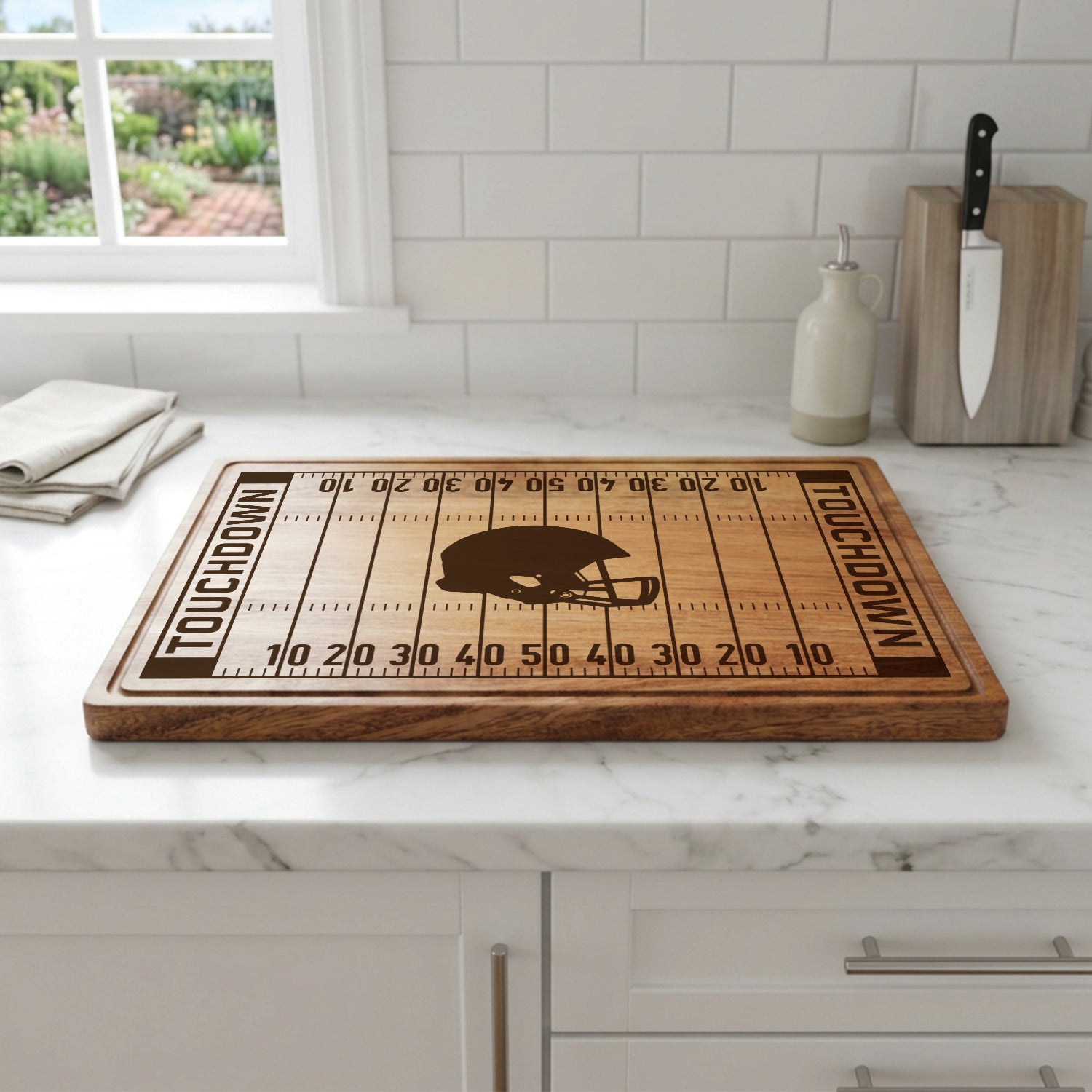 Football Helmet Rectangle Serving Board