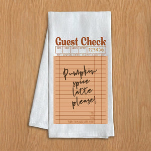 Guest Check Pumpkin Spice Latte Kitchen Towel